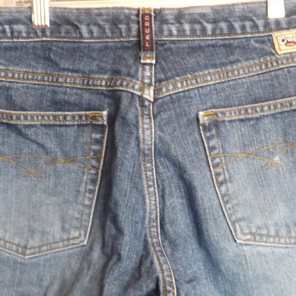 VTG Y2K Cruel Girl Womens Low Rise Boot Cut Medium Wash Jeans Size 15R  34x32 - Picture 14 of 15